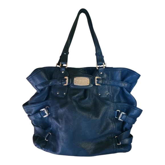MICHAEL KORS* Gansevoort*  Tumbled Leather* Shoulder Bag* Black - Picture 1 of 7